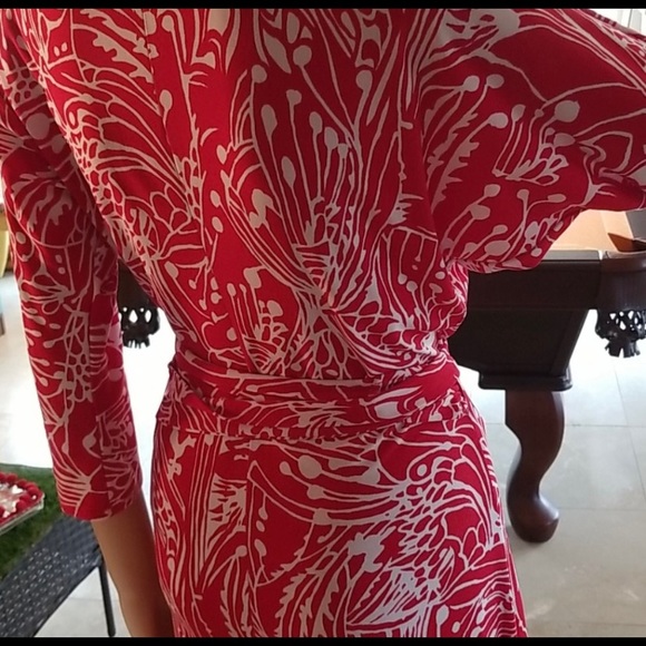 Vintage 80’s Marciano Red & White Wrap Dress - Picture 6 of 12